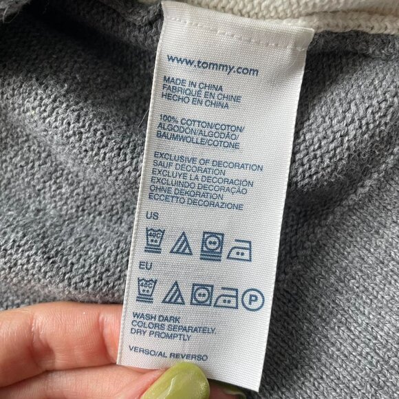 Grey & White Tommy Hilfiger Quarter-Zip Sweater - Picture 4 of 5